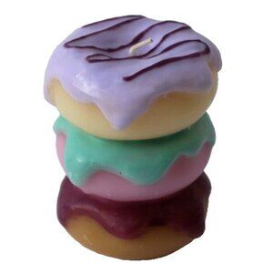 New 3 Stacked Frosted Doughnuts Food Foodie Candle Christmas Gag Gift